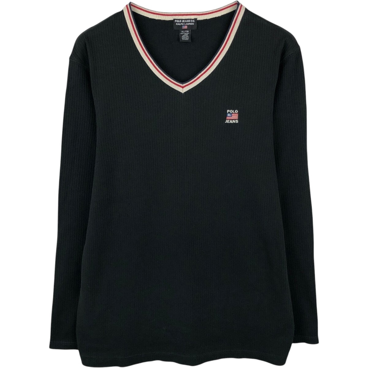 古着 00年代 ラルフローレン Ralph Lauren POLO JEANS COMPANY Vネック ロングTシャツ ロンT メンズXL相当/eaa659286