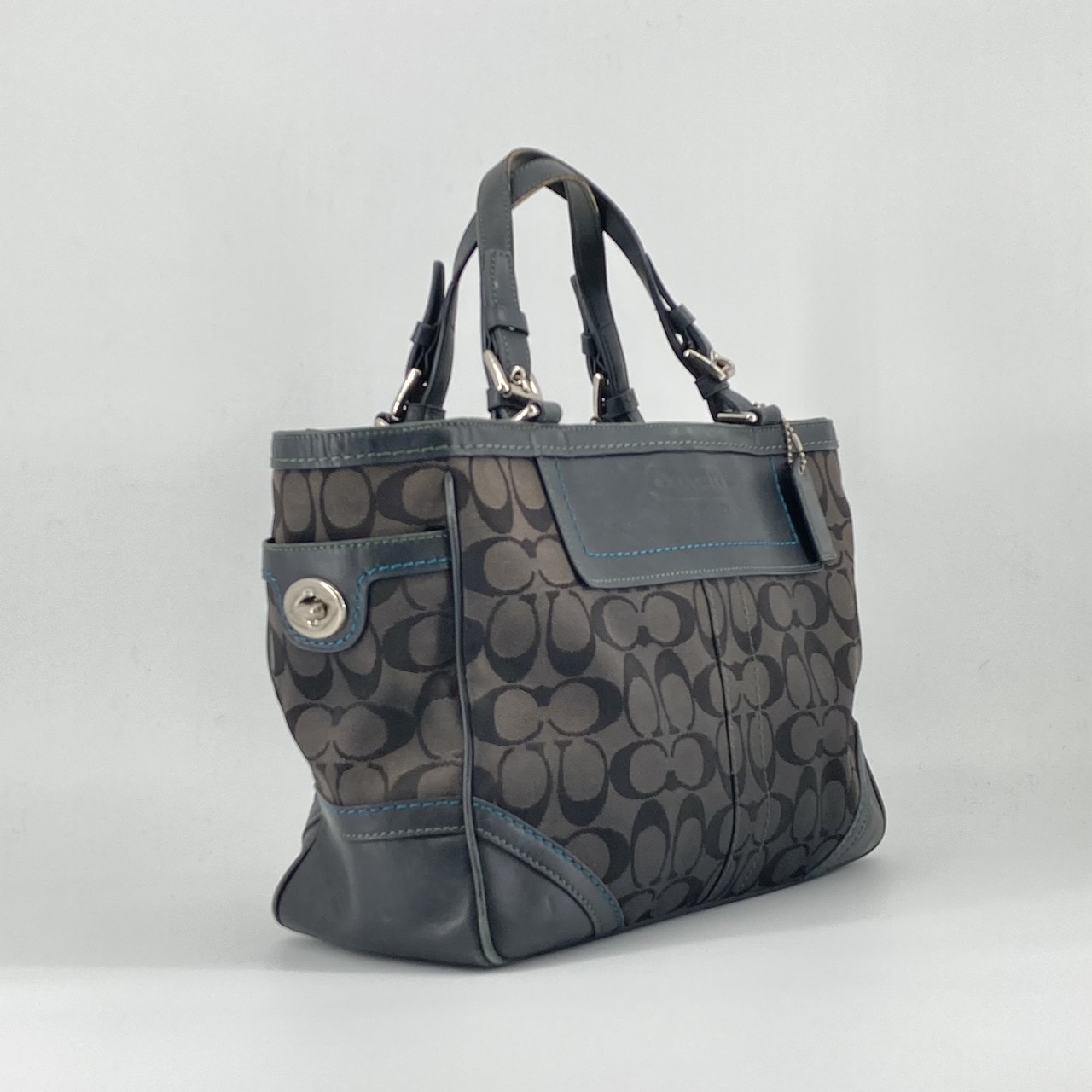 D (傷や汚れあり)】COACH（コーチ） シグネチャー キャンバス×レザー