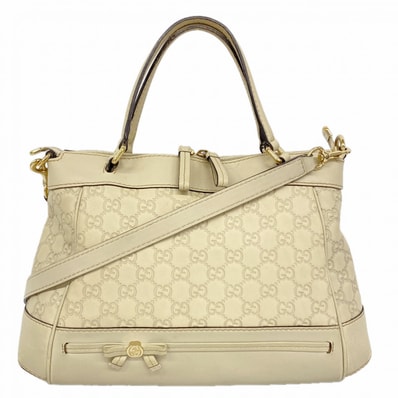 【6fa1007-k】グッチ ハンドバッグ グッチシマ 269894 レザー アイボリー シャンパンゴールド金具【中古】レディース