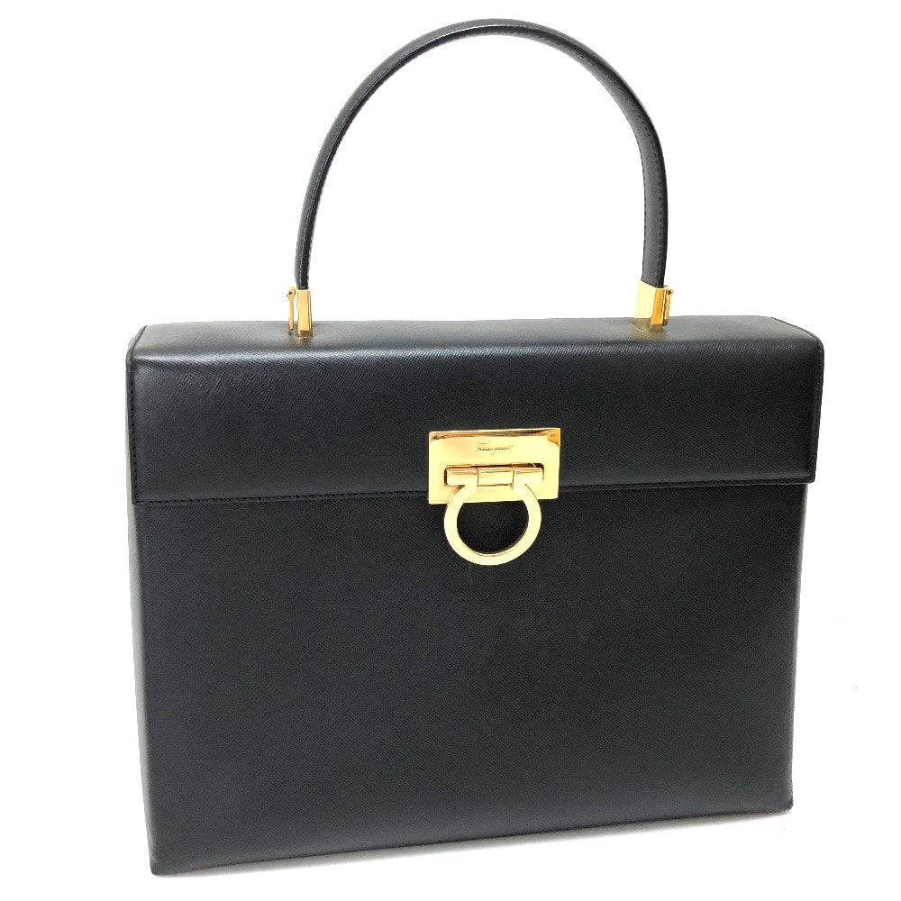 サルヴァトーレフェラガモ Salvatore Ferragamo ガンチーニ  カバン 2WAY ハンドバッグ レザー ブラック