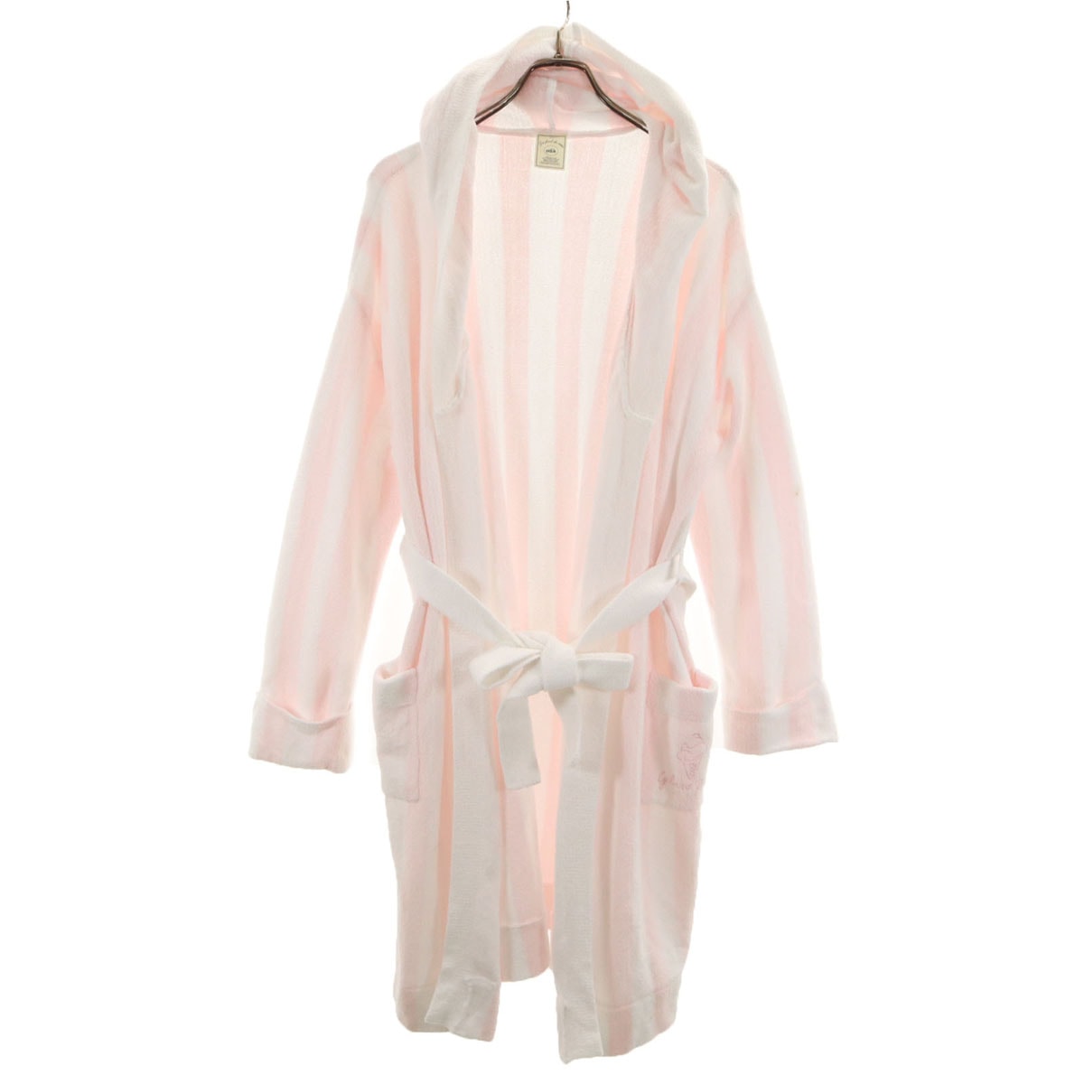 gelato pique ジェラートピケ ストライプ柄 長袖 ロング ガウン F ピンク系 ルームウェア ジェラピケ