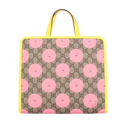グッチ チルドレンズ GGスプリーム ハンドバッグ PVC 605614 ベージュ レディース GUCCI 中古
