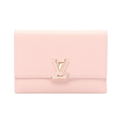 ルイ・ヴィトン LOUIS VUITTON ポルトフォイユ カプシーヌ コンパクト ジャスミンピンク 三つ折り財布 財布 レザー レディース ピンク系 M82361 【中古】