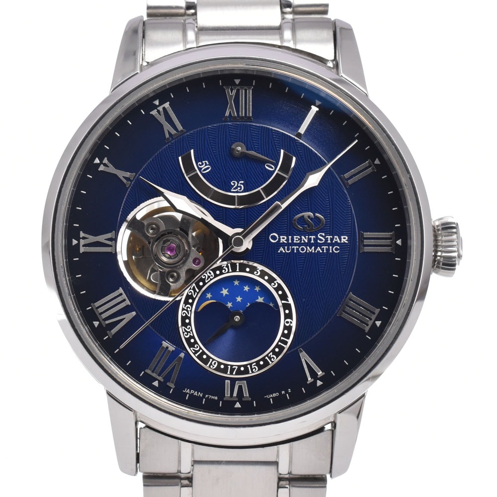 オリエントスター ORIENT STAR RK-AY0103L メカニカル ムーンフェイズ パワーリザーブ 自動巻き メンズ  箱・保証書付き 腕時計 K#150850