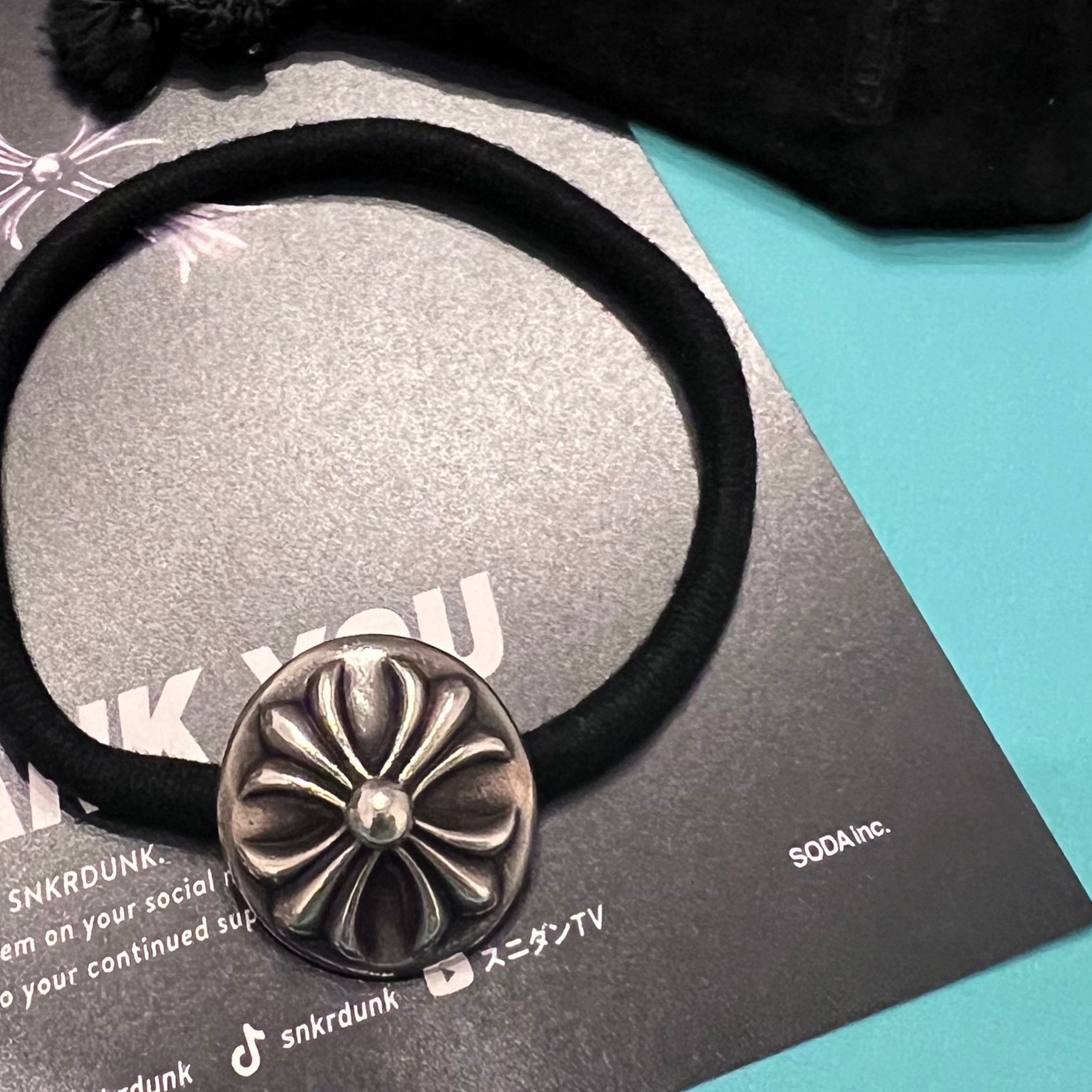 Chrome Hearts Hair Band # 2 Cross Bracelet "Black"