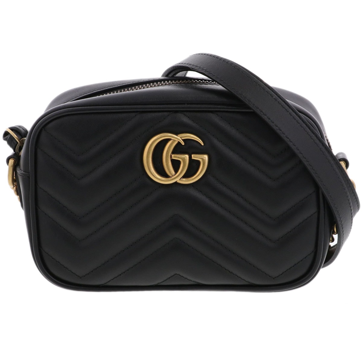 GUCCI グッチ キルティング ミニバッグ ショルダーバッグ 448065 レザー ブラック  レディース【中古】