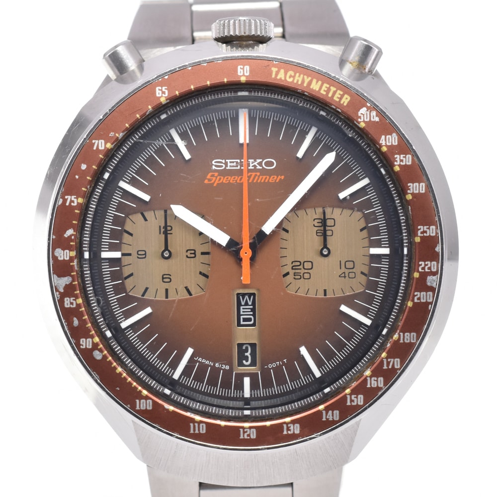 セイコー SEIKO 6138-0040 ヴィンテージ スピードタイマー クロノグラフ ブラウン/ゴールド 自動巻き メンズ D#146749