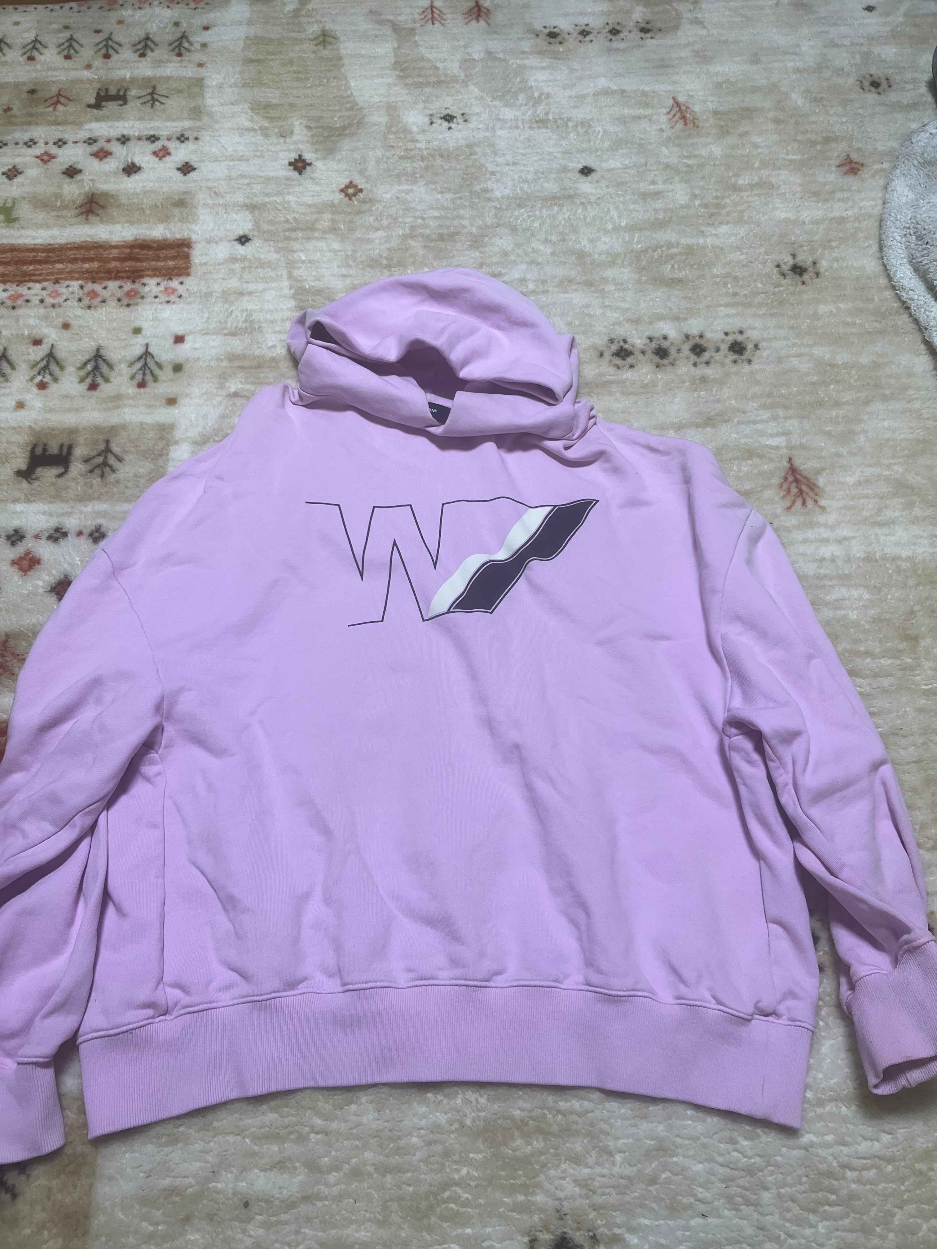 ウェルダン WE11DONE 22AW ウェーブライン ロゴ プリント パーカー フーディ 長袖 M ピンク WD-TH3-22-708-U-LP