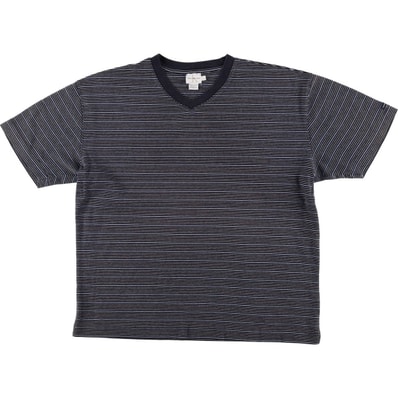 古着 90年代 カルバンクライン Calvin klein JEANS ボーダー柄 半袖VネックTシャツ メンズL相当 ヴィンテージ/eaa562010