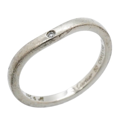 ★SALE【6jgb0376】カルティエ リング バレリーナ 3PD Pt950 プラチナ ダイヤモンド #50【中古】レディース