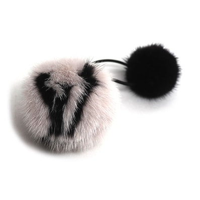 LOUIS VUITTON ルイ・ヴィトン ミンク シュシュ ヴィゾン LVコージー ヘアアクセサリー M78920 AL4213 レディース【中古】【美品】