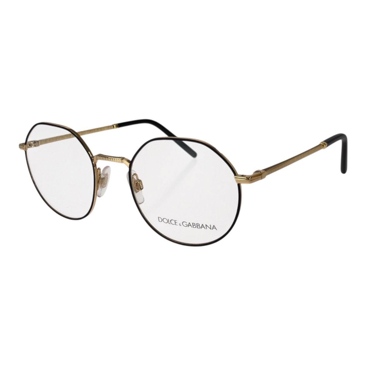 新品未使用 DOLCE&GABBANA ドルチェアンドガッバーナ Essential パント サイズ 52□21 ブラック 黒 ゴールド金具 メタル プラスチック/ メガネ 伊達メガネ 男女兼用 604188 【中古】