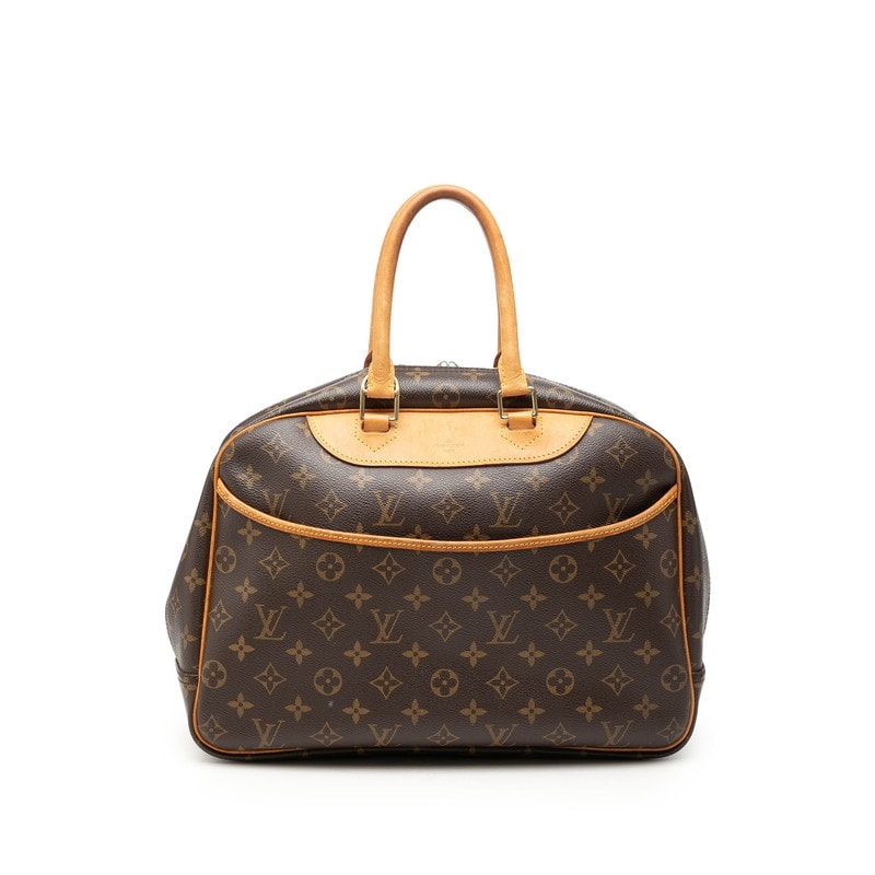 ルイ ヴィトン モノグラム ドーヴィル ハンドバッグ M47270 ブラウン PVC レザー レディース LOUIS VUITTON 【中古】