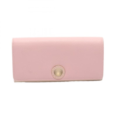 ブルガリ BVLGARI ブルガリブルガリ 二つ折り長財布 財布 レザー レディース ピンク系 / イエロー系 292844 【中古】