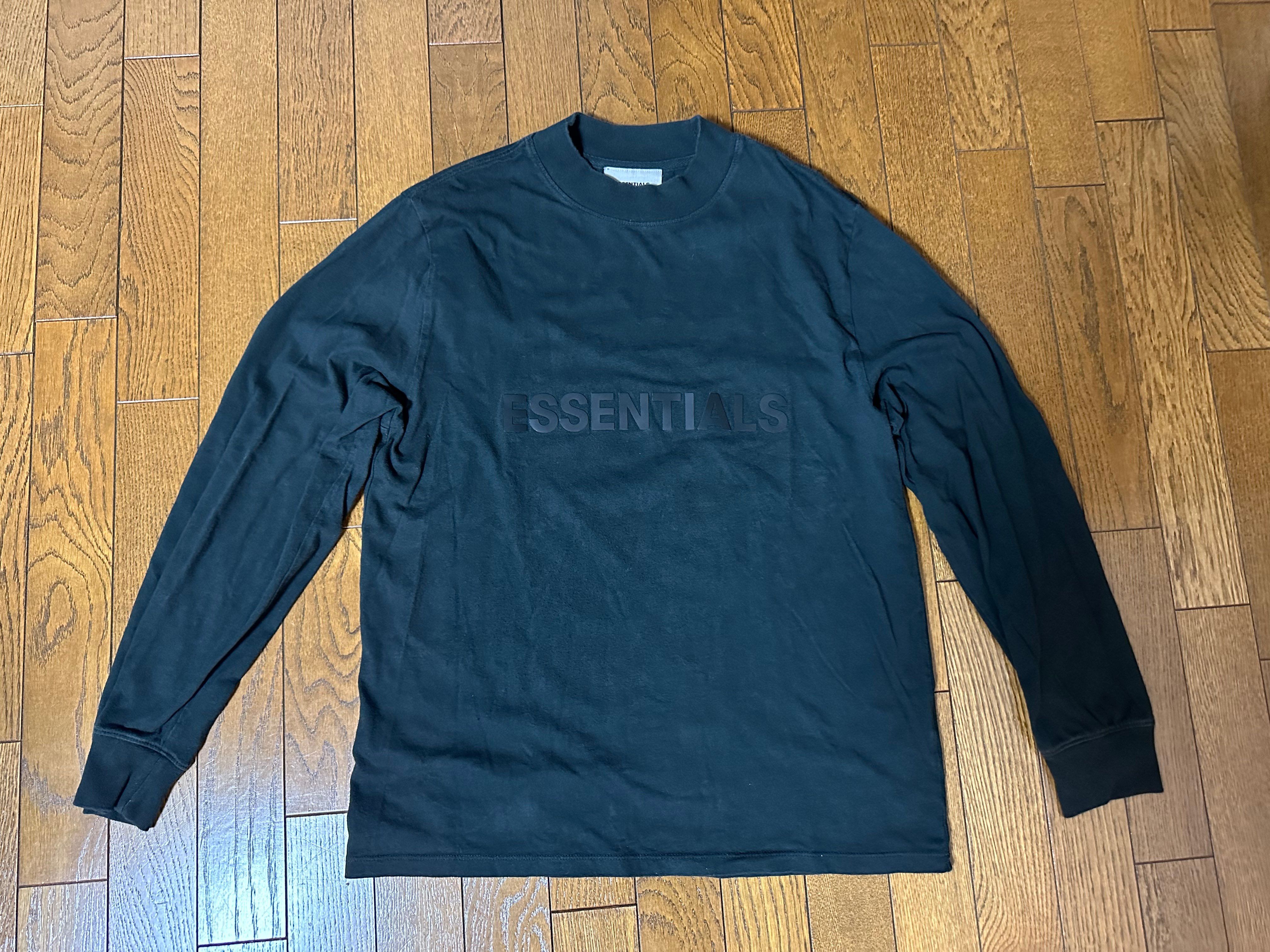 FEAR OF GOD ESSENTIALS 3D Silicon Applique Boxy Long Sleeve T-Shirt "Black"