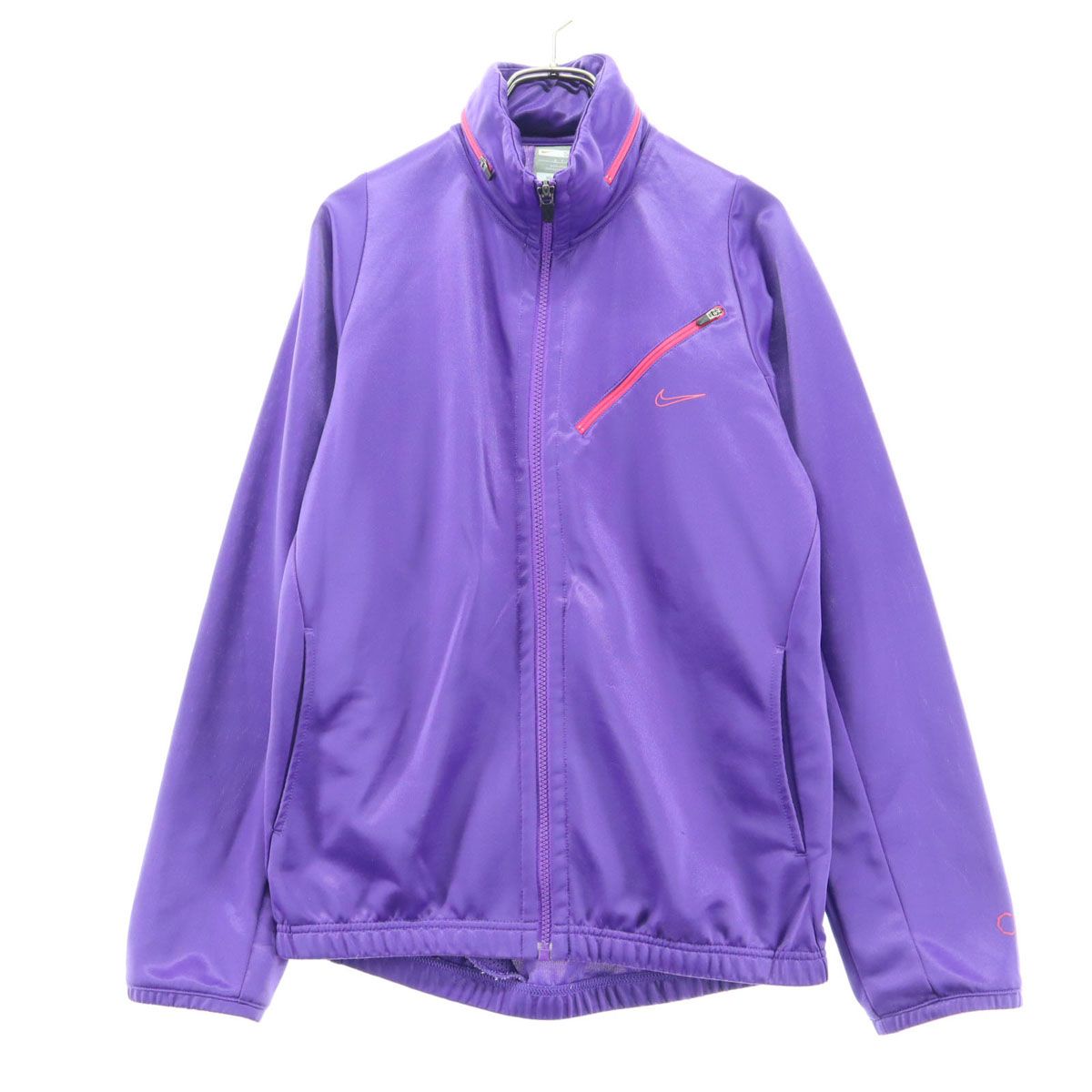 NIKE ナイキ スウォッシュ プリント 長袖 トラックジャケット S パープル フード付き
