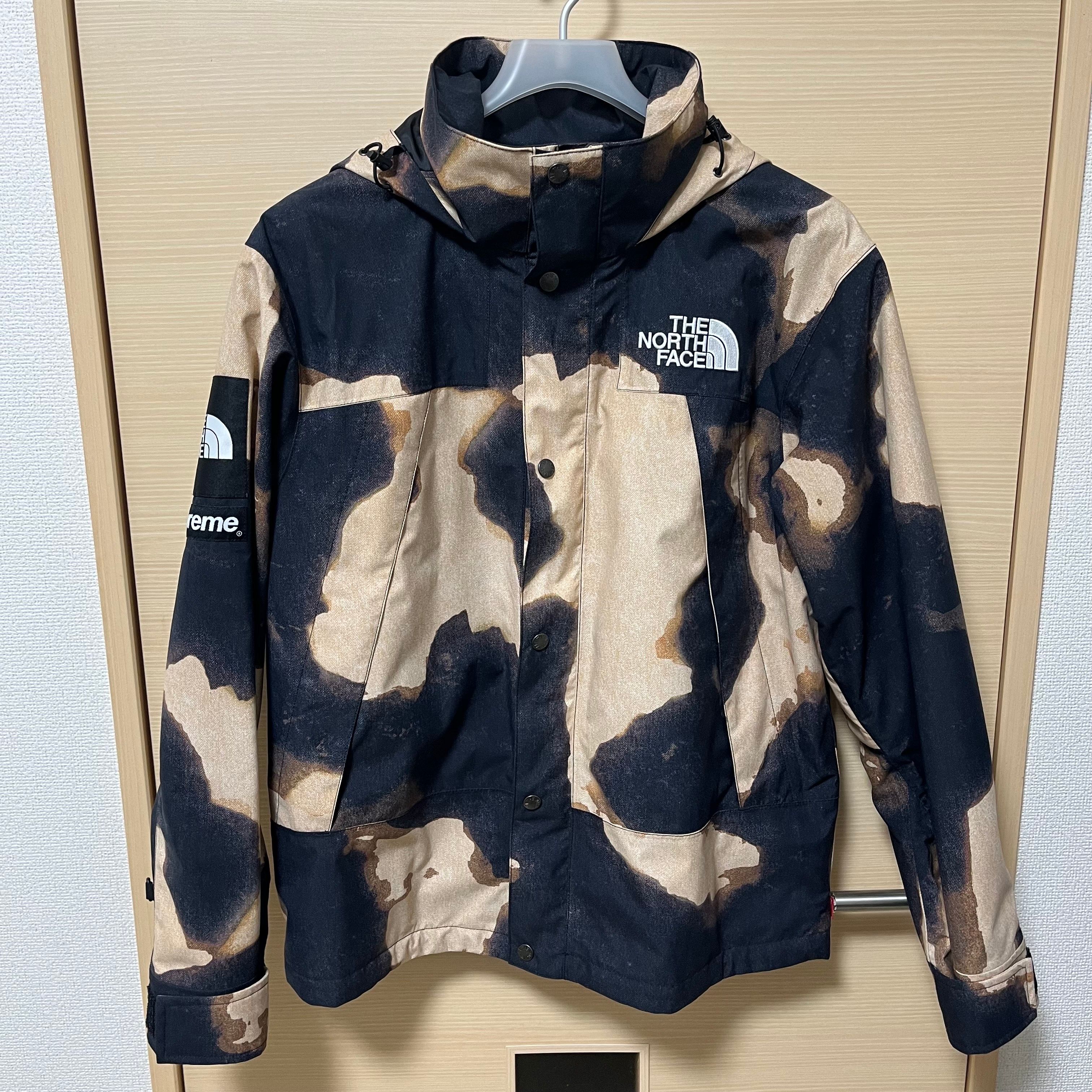 Supreme x The North Face Bleached Denim Print Mountain Jacket "Black"