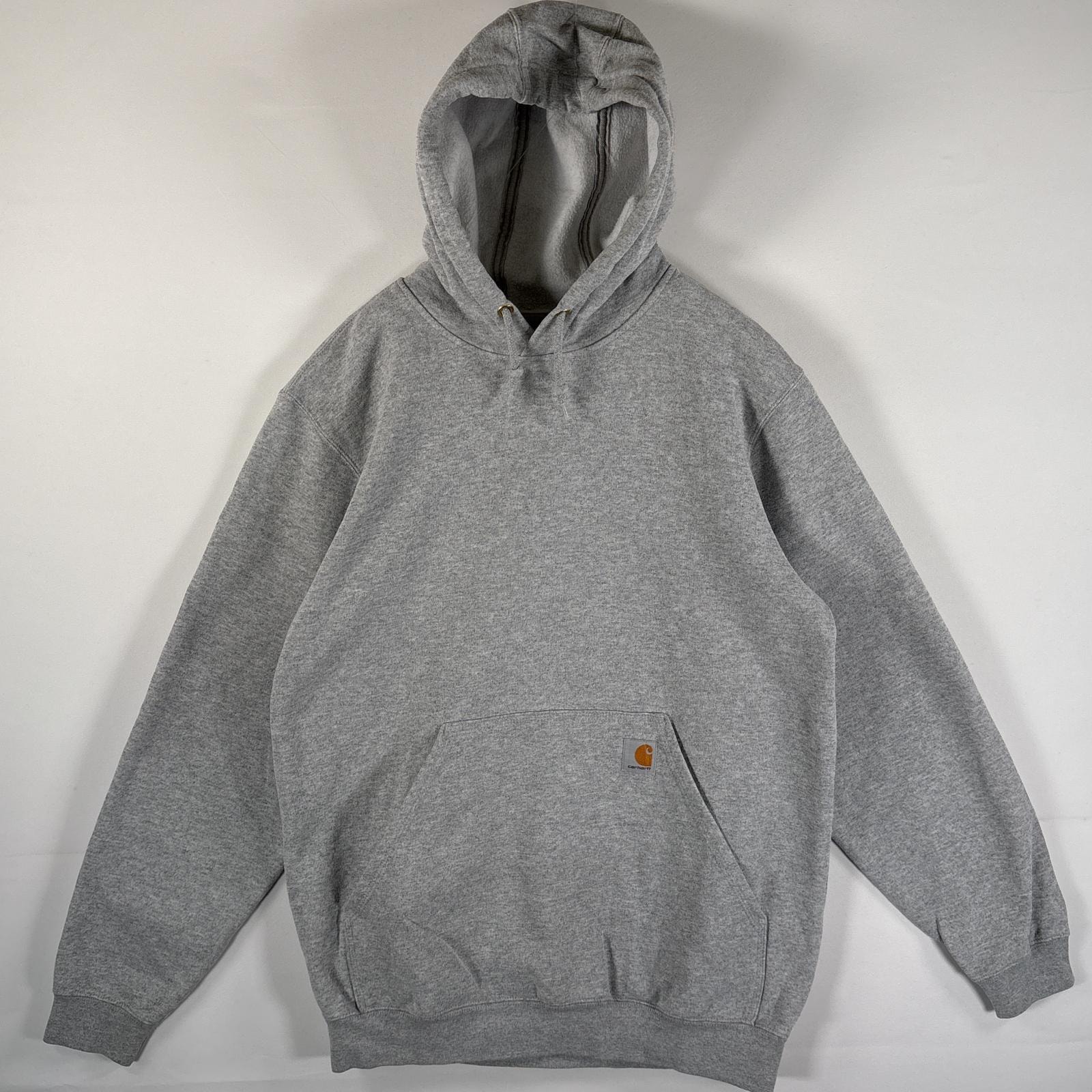 古着 カーハート Carhartt パーカー ワンポイントロゴ オリジナルフィット フード紐 マフポケット フーディー M  グレー メンズ