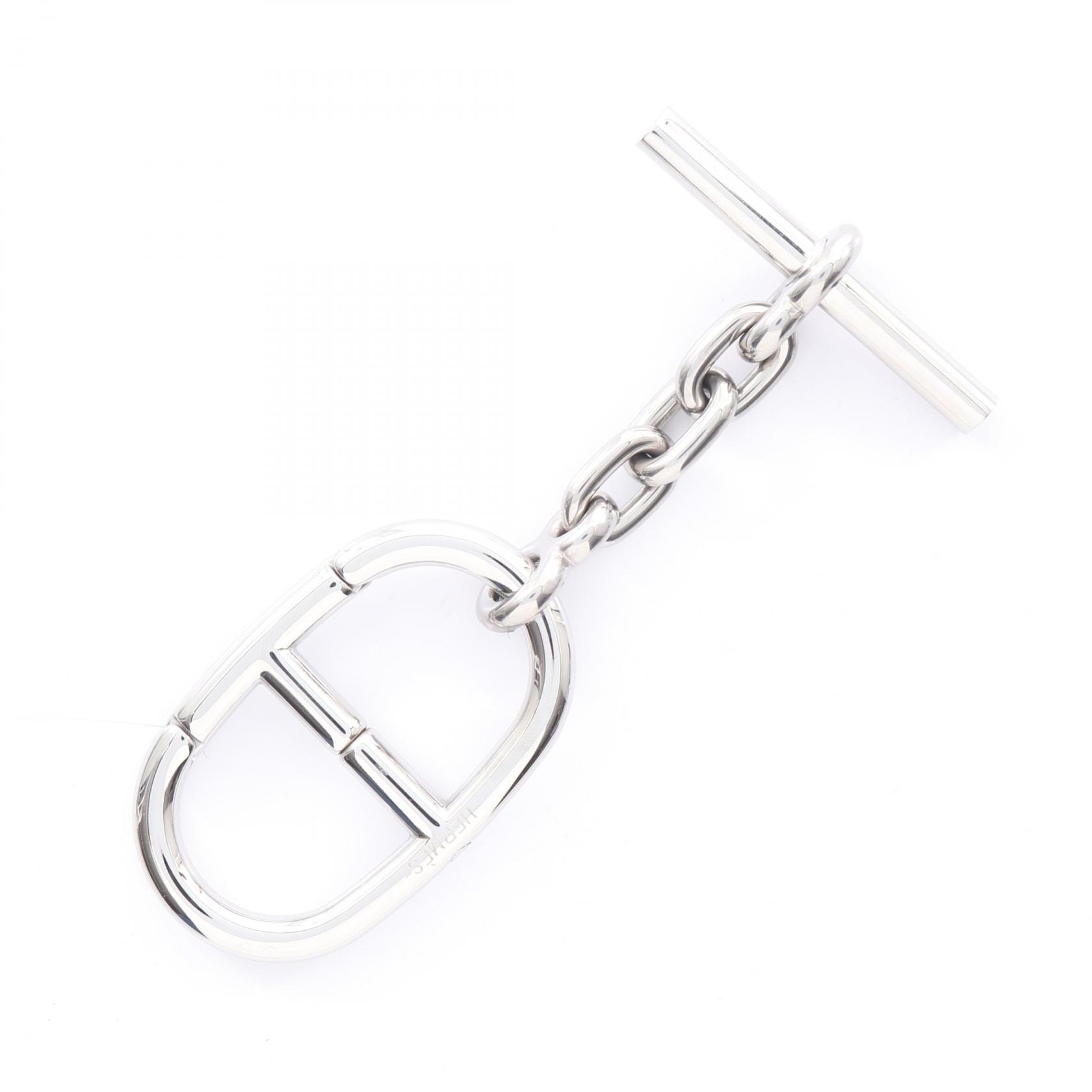 エルメス HERMES シェーヌダンクル キーリング チャーム アクセサリー メタル レディース シルバー系 【中古】