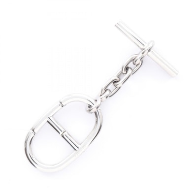 エルメス HERMES シェーヌダンクル キーリング チャーム アクセサリー メタル レディース シルバー系 【中古】