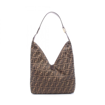フェンディ FENDI ズッカ ショルダーバッグ バッグ キャンバス レザー レディース ブラウン系 【中古】