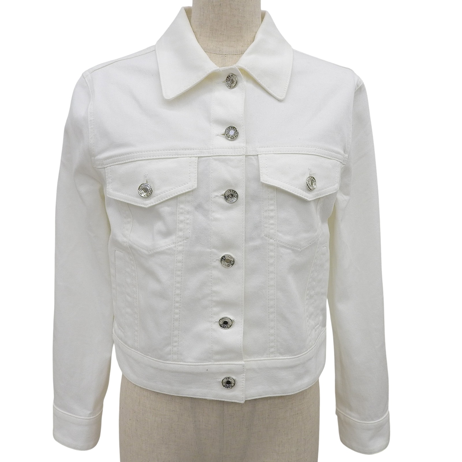 極美品 ドルチェ&ガッバーナ デニムジャケット ホワイト レディース 36