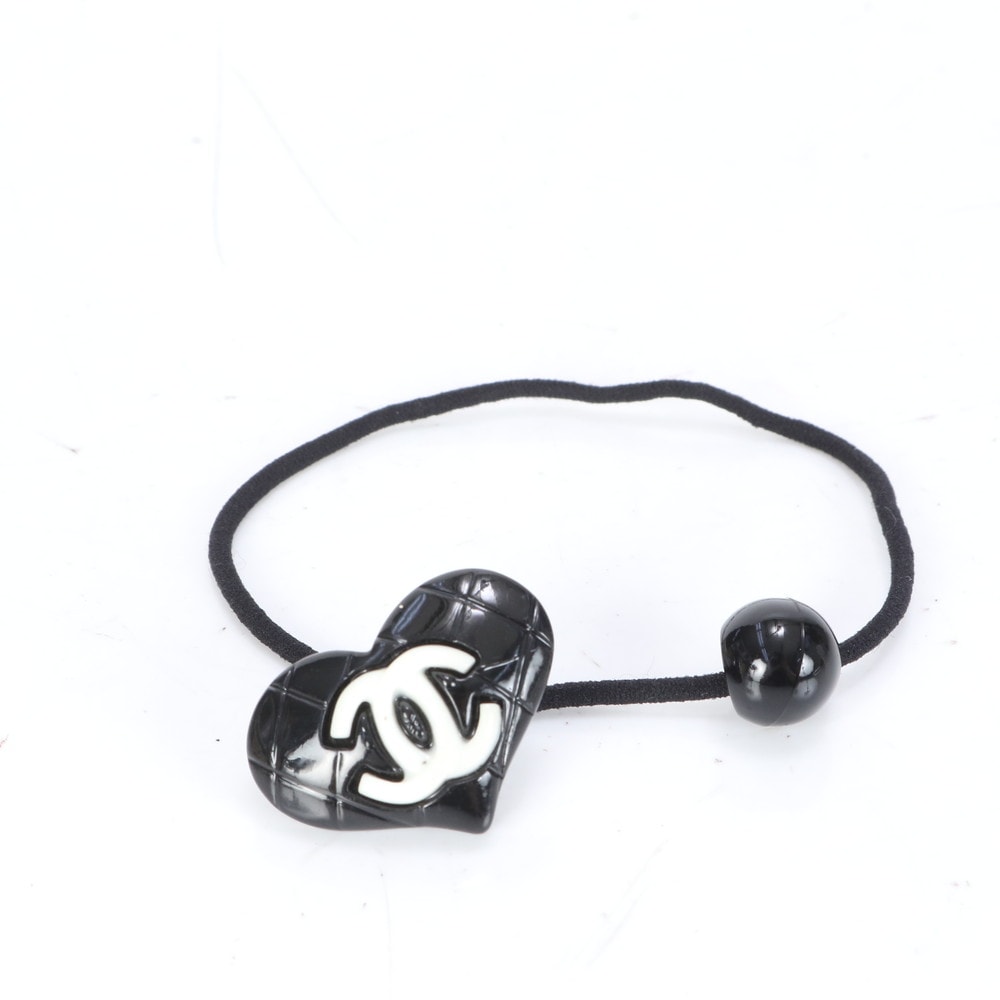 目立った傷や汚れなし】□美品 シャネル ヘアゴム マトラッセ ハート