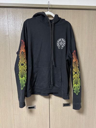 Chrome Hearts Vertical Logo FU Hood Hoodie "Black"