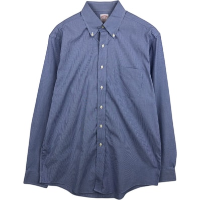 古着 ブルックスブラザーズ Brooks Brothers Est.1818 MADISON 千鳥格子柄 長袖 ボタンダウンチェックシャツ メンズL相当/eaa478129