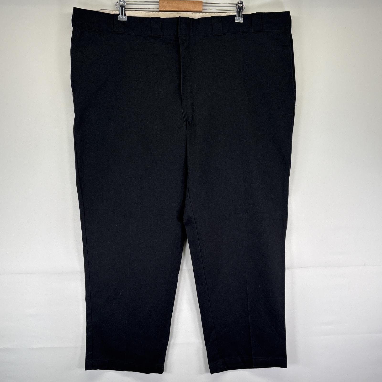 古着 ディッキーズ Dickies ワークパンツ 874 ワンポイントロゴ 長ズボン チノパン 大きいサイズ w48 L30  ブラック メンズ