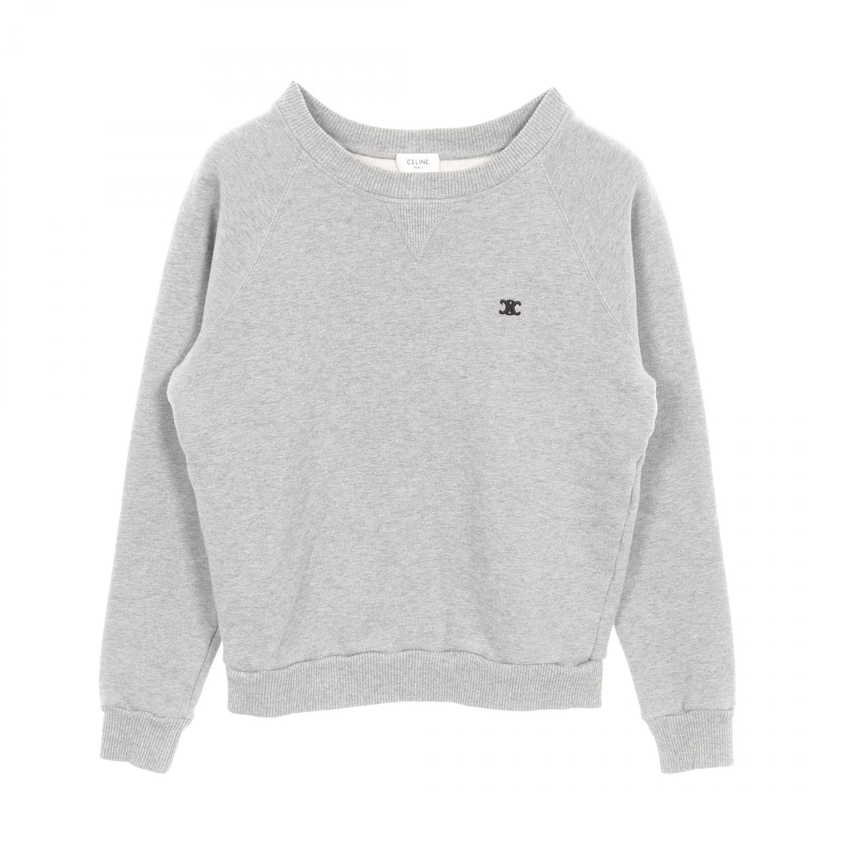 セリーヌ CELINE トリオンフ スウェット 衣料品 トップス コットン レディース グレー系 【中古】