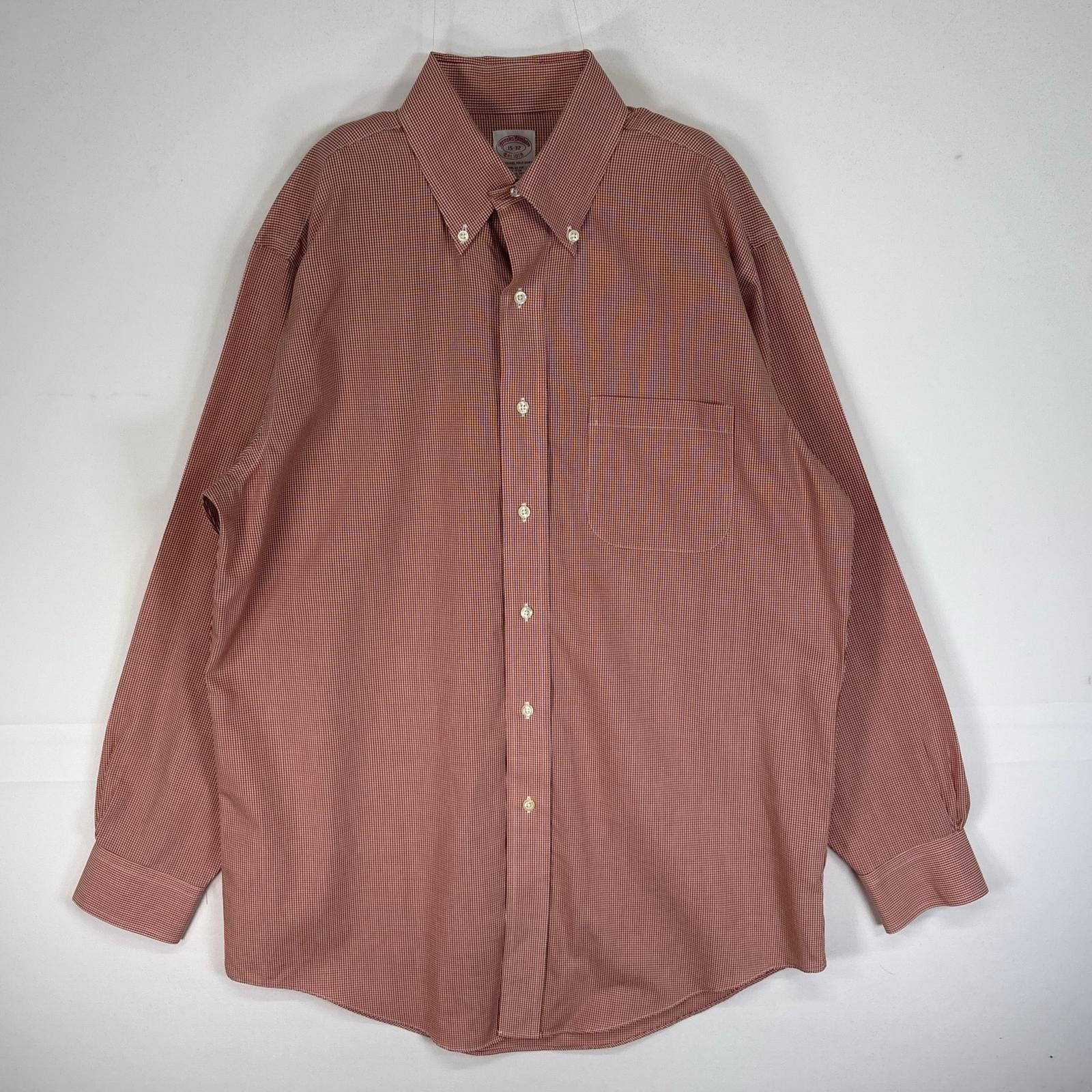 古着 ブルックスブラザーズ Brooks Brothers 長袖シャツ 胸ポケ 1818 ボタンダウン 55161 オレンジ系 チェック メンズ