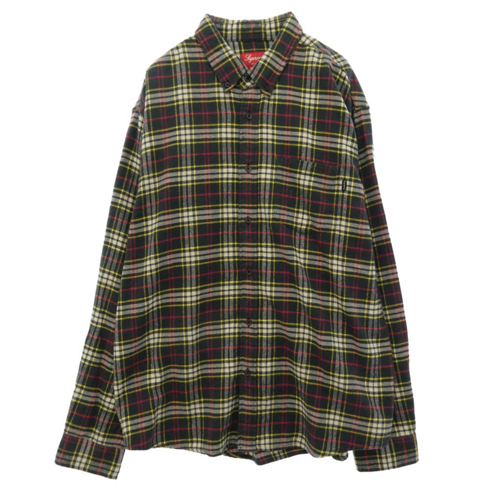 Supreme シュプリーム 20AW Tartan Flannel Shirt タータンチェック フランネル 長袖 BD ボタンダウン シャツ マルチカラー系 L【中古】