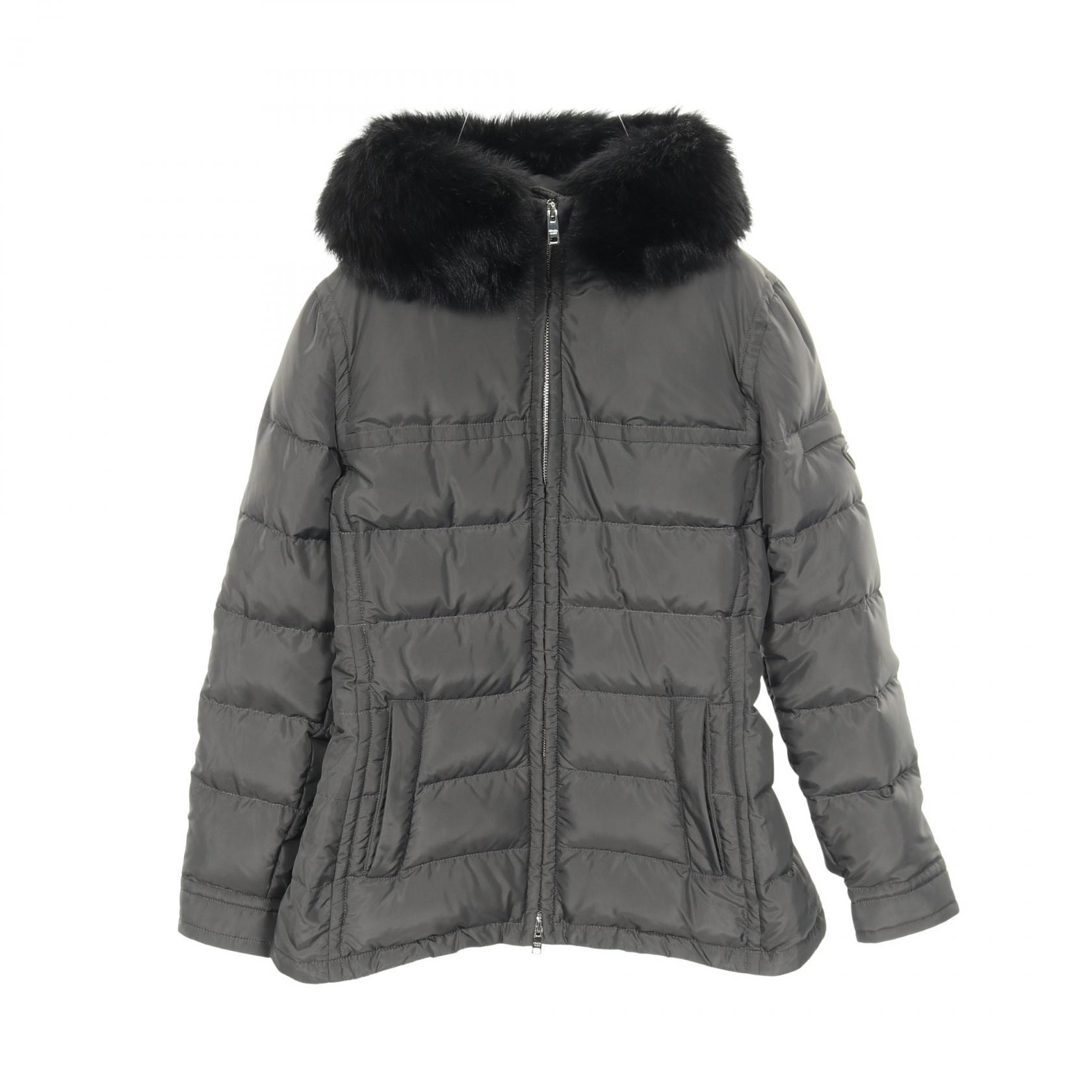 プラダ PRADA ダウンジャケット 衣料品 アウター ポリエステル レディース グレー系 【中古】