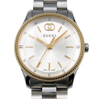 GUCCI グッチ 785303 Gタイムレス 2Pダイヤ クォーツ レディース 腕時計 C1382