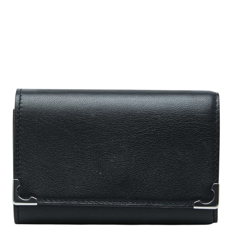 カルティエ カボション 六連 キーケース キーホルダー L3000579 ブラック レザー レディース CARTIER 中古