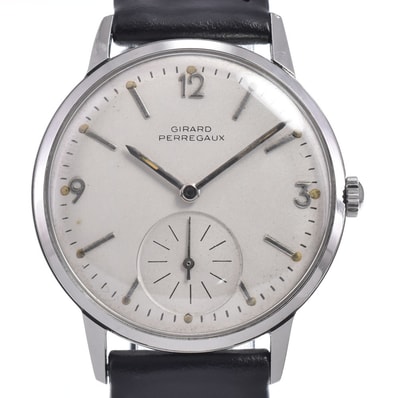 ジラール・ペルゴ GIRARD-PERREGAUX ヴィンテージ シーホーク スモールセコンド シルバー 手巻き メンズ 良品 腕時計 P#149066