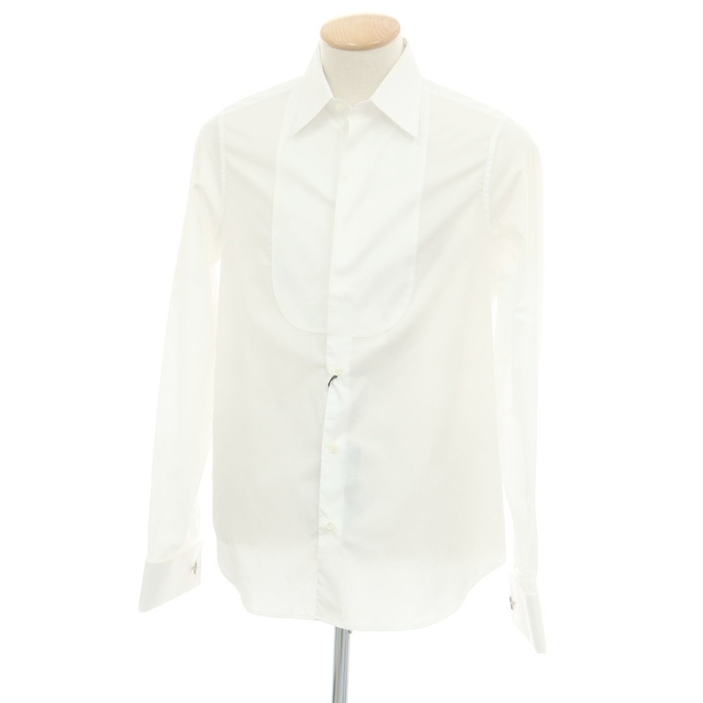 【中古】グッチ GUCCI コットン ブザム ダブルカフス レギュラーカラー ドレスシャツ ホワイト【サイズ37】【メンズ】