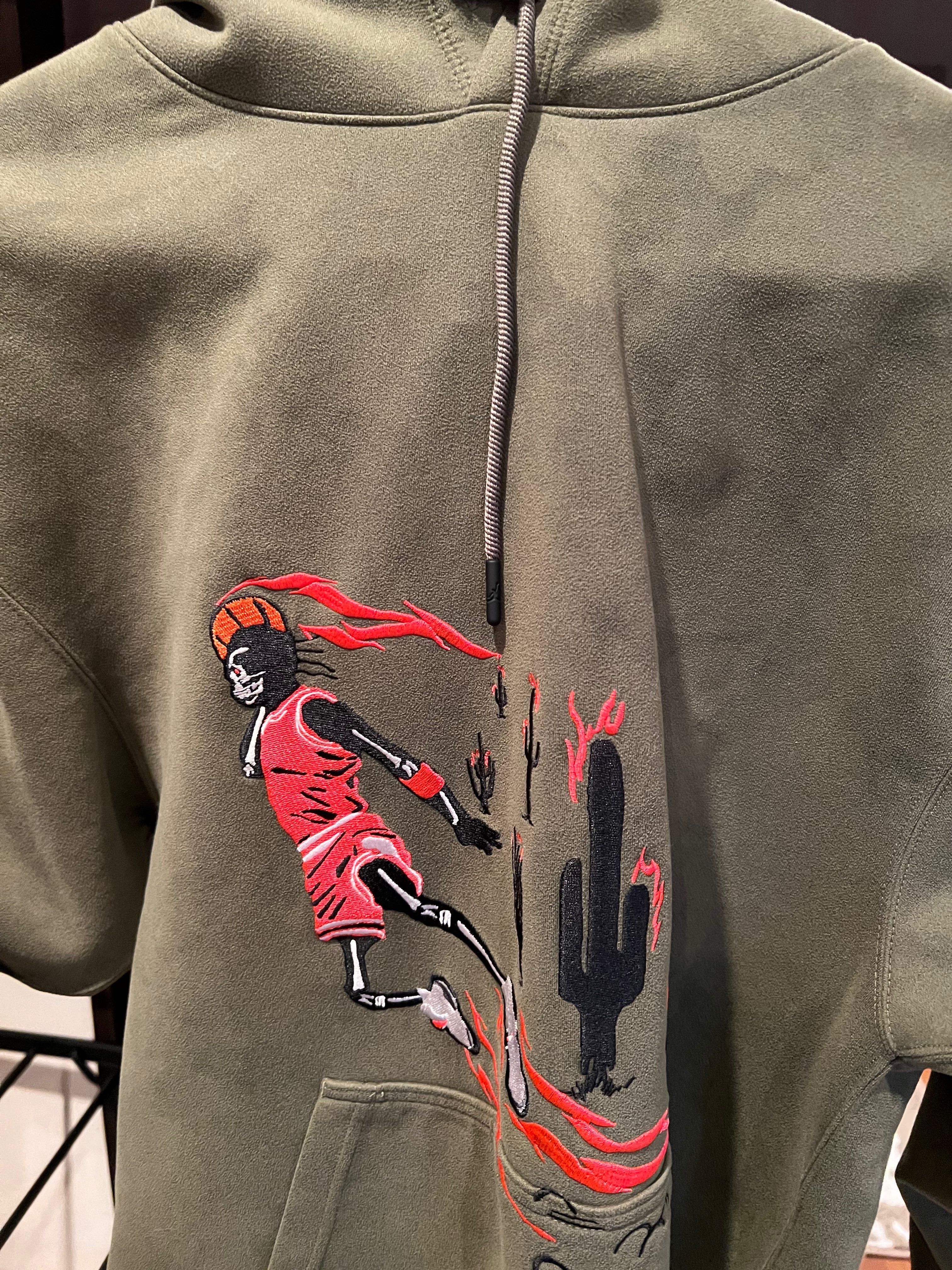 Air Jordan x Travis Washed Suede Hoodie "Olive"