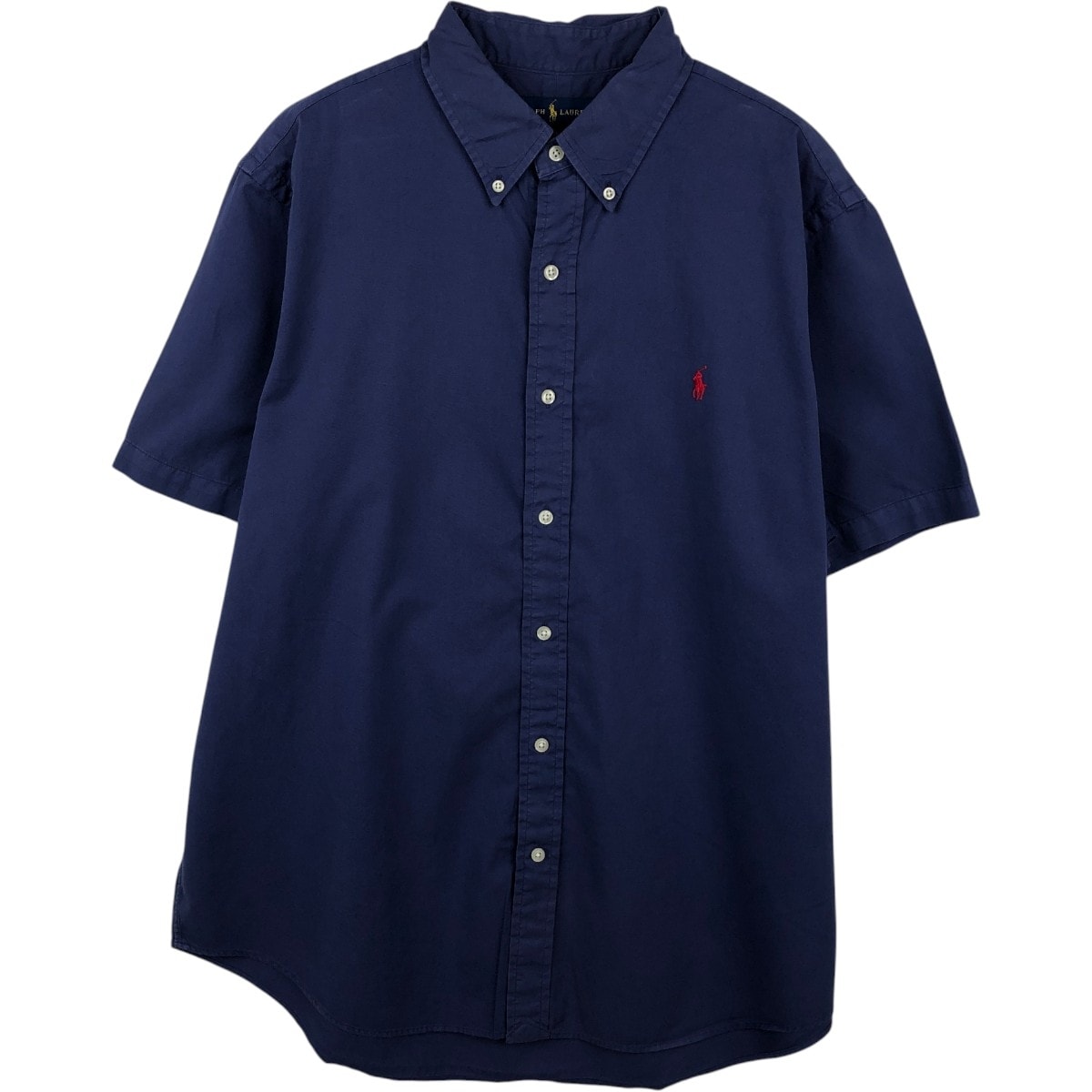 古着 ラルフローレン Ralph Lauren FEATHER WEIGHT TWILL 半袖 ボタンダウンシャツ メンズXL相当/eaa668639