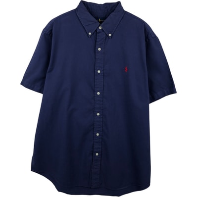 古着 ラルフローレン Ralph Lauren FEATHER WEIGHT TWILL 半袖 ボタンダウンシャツ メンズXL相当/eaa668639