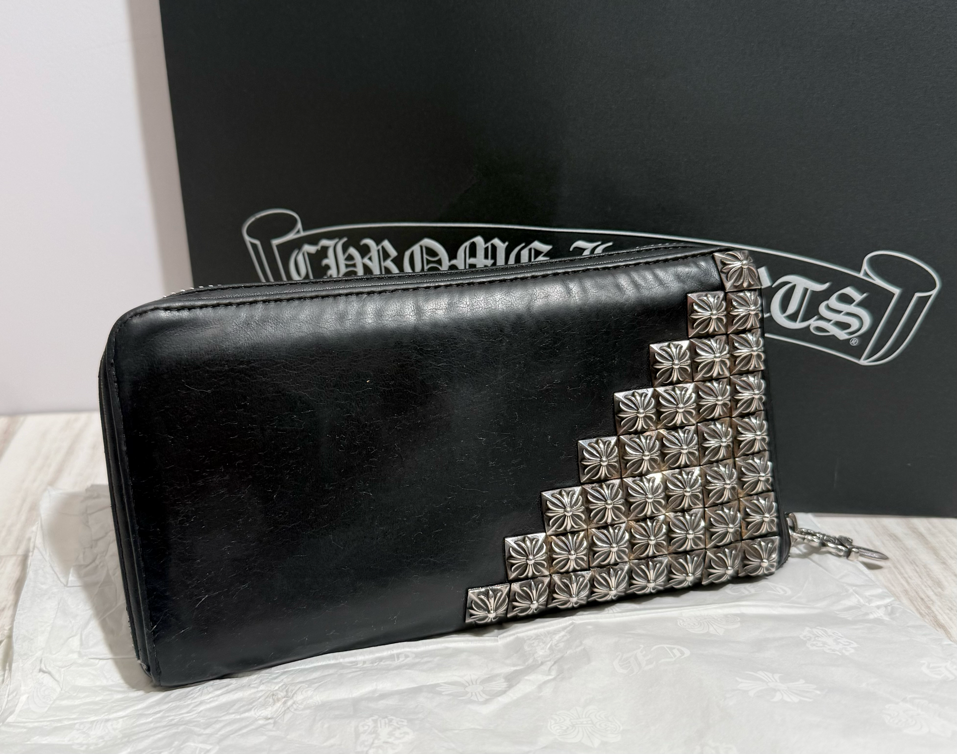 Chrome Hearts REC F Zip Zero Pyramid Studs Corner "Black/Silver"