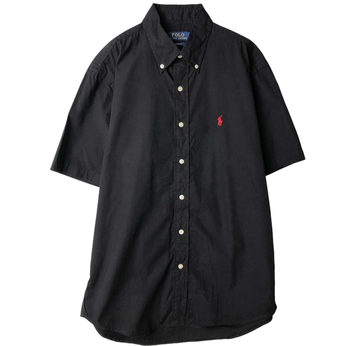 古着 ラルフローレン Ralph Lauren CUSTOM FIT 半袖 ボタンダウンシャツ メンズL相当/eaa636675