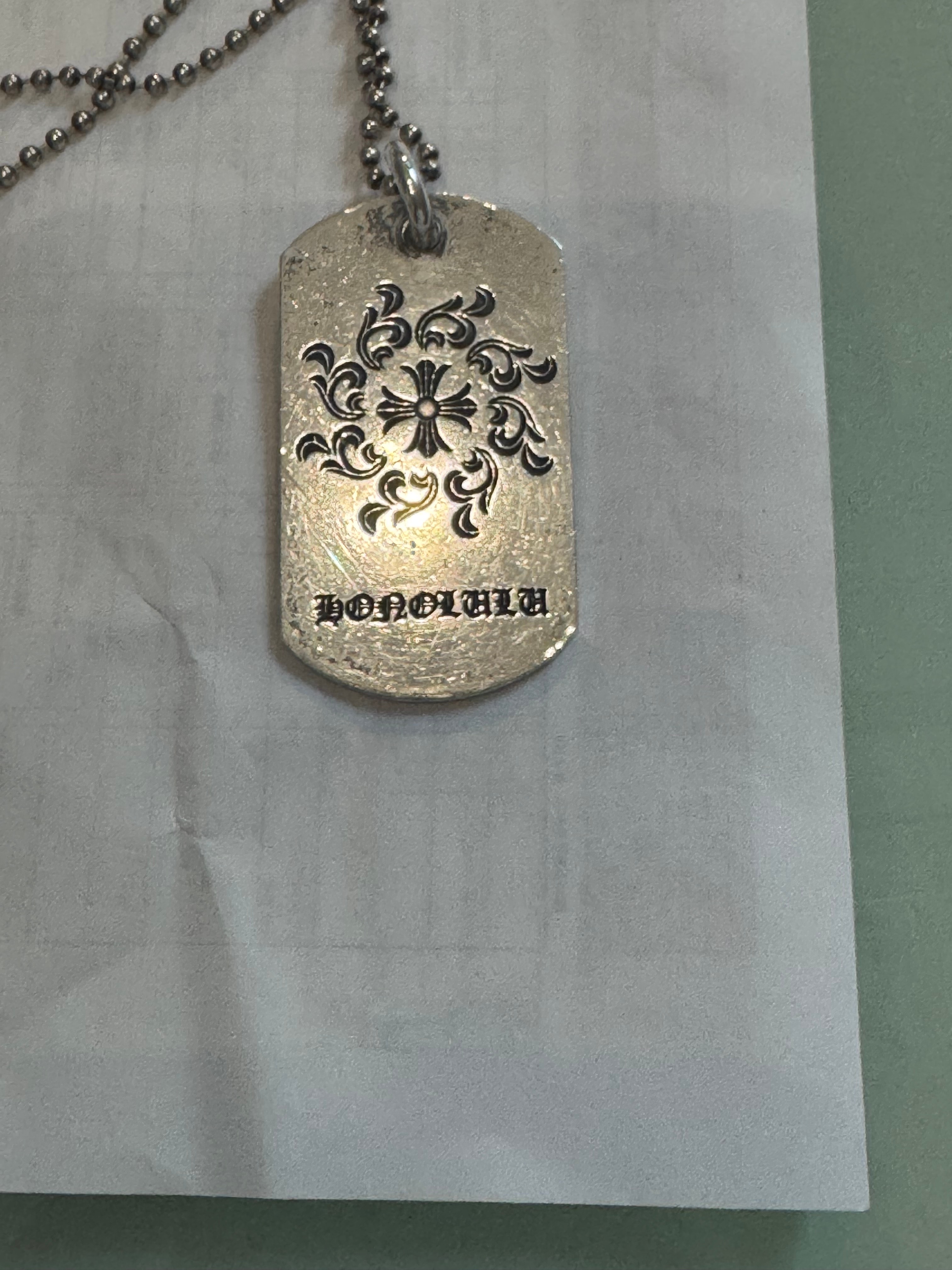 Chrome Hearts Dog Tag CH Shine Honolulu Limited "Silver"