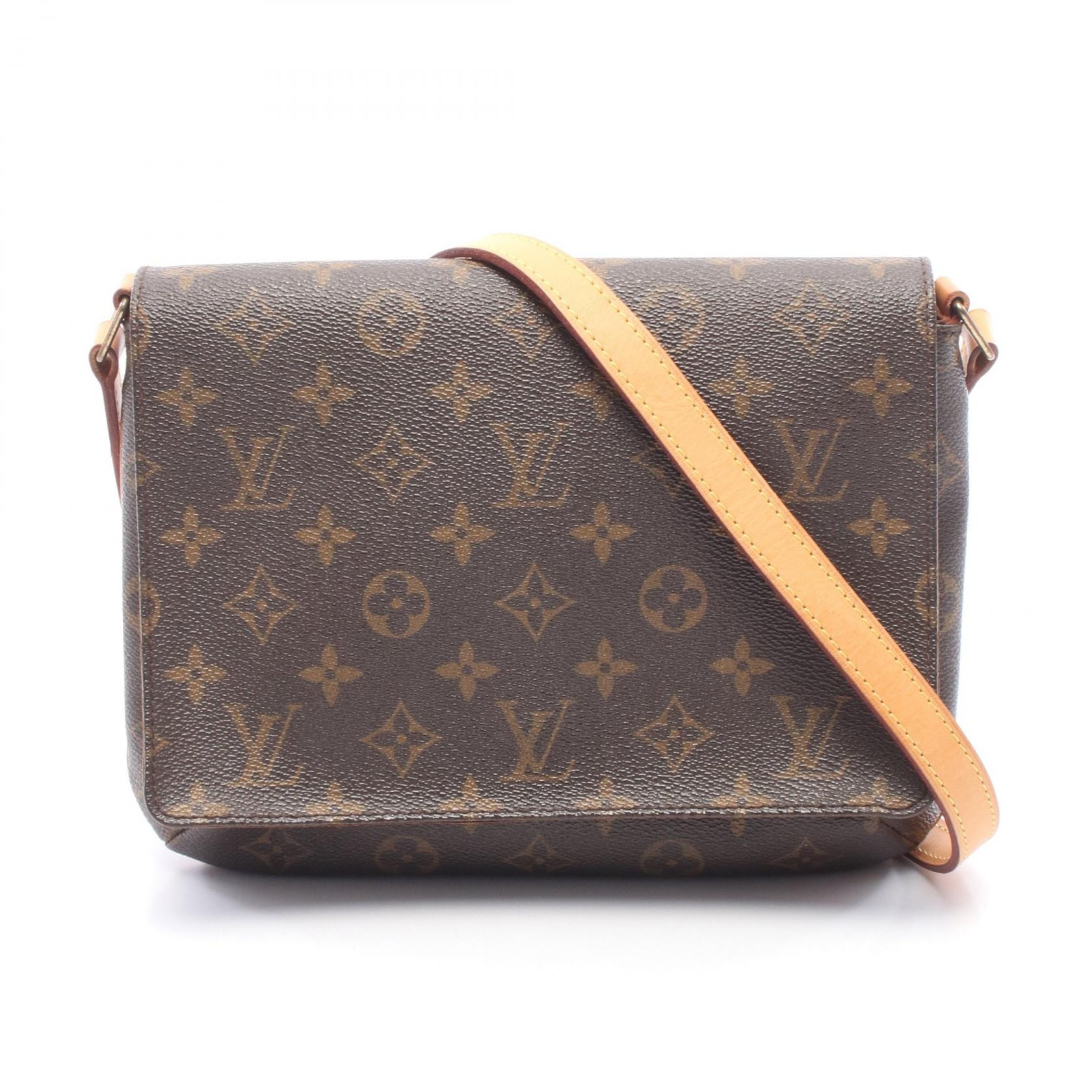 ルイ・ヴィトン LOUIS VUITTON ミュゼットタンゴ ロングストラップ モノグラム ショルダーバッグ バッグ PVCコーティングキャンバス レザー モノグラム レディース ブラウン系 M51388 【中古】