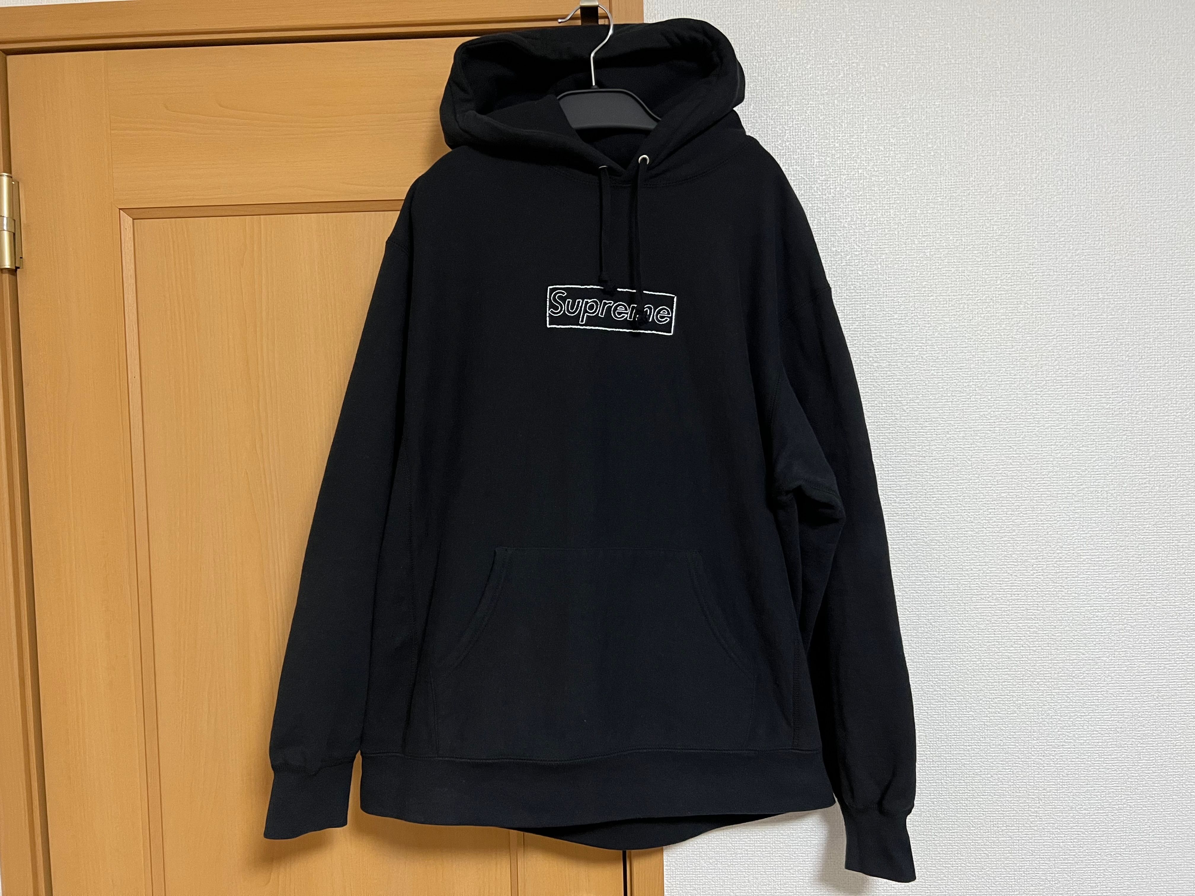 Supreme KAWS Chalk Logo Hooded Sweatshirt "Black"(2021)