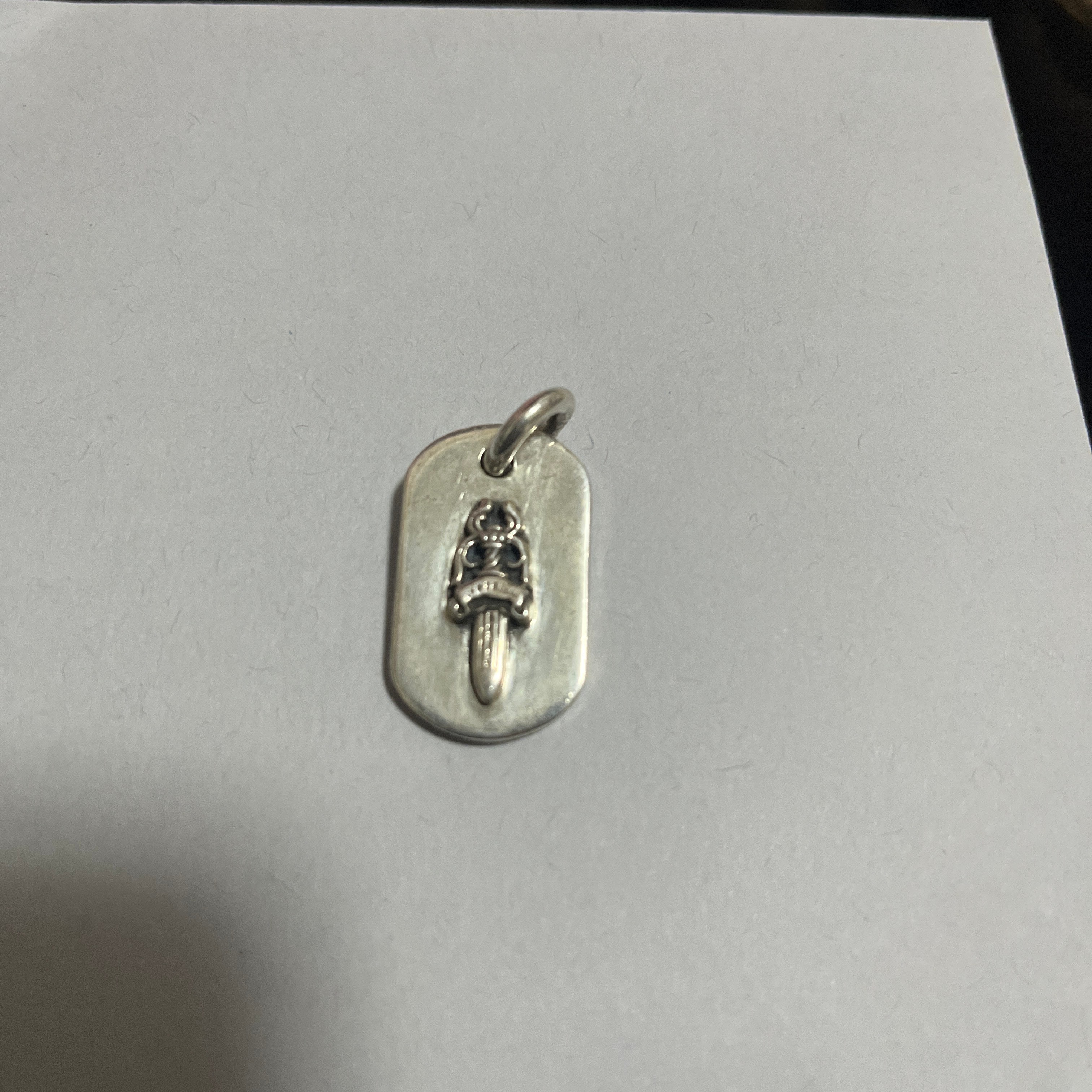Chrome Hearts Dog Tag S Lazed Dagger "Silver"