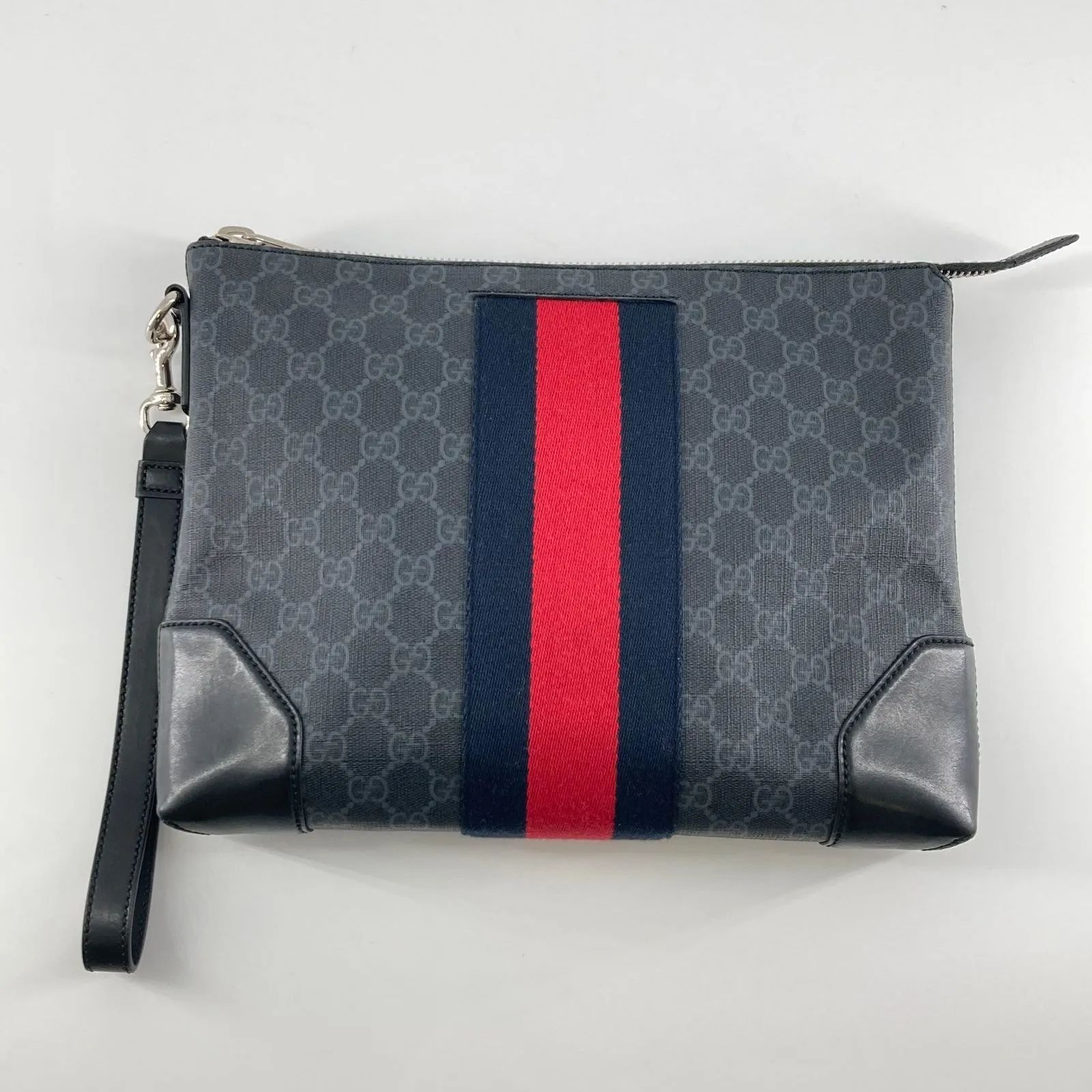 GUCCI(グッチ)スプリームGG クラッチ バッグ 523603 ブラック