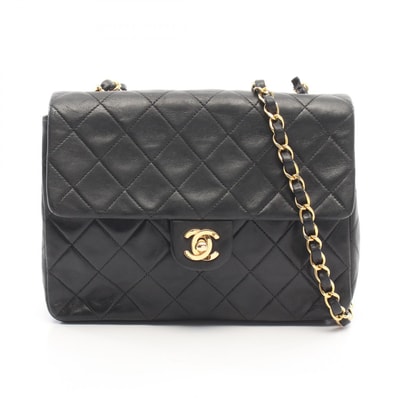 シャネル CHANEL ミニマトラッセ20 ショルダーバッグ バッグ ラムスキン(羊革) レディース ブラック系 【中古】
