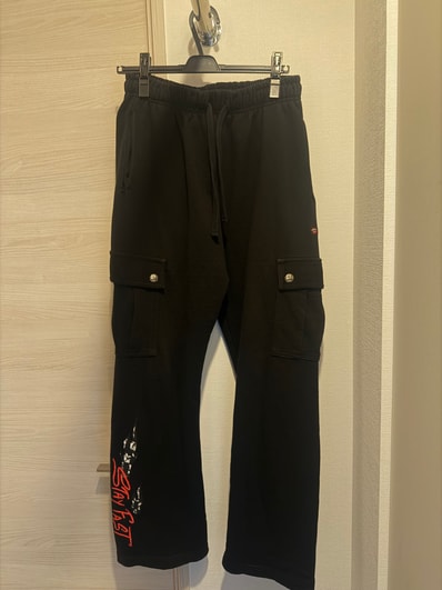 Chrome Hearts PPO Stay Fast Print Sweat Cargo Long Pants "Black/Red/Silver"